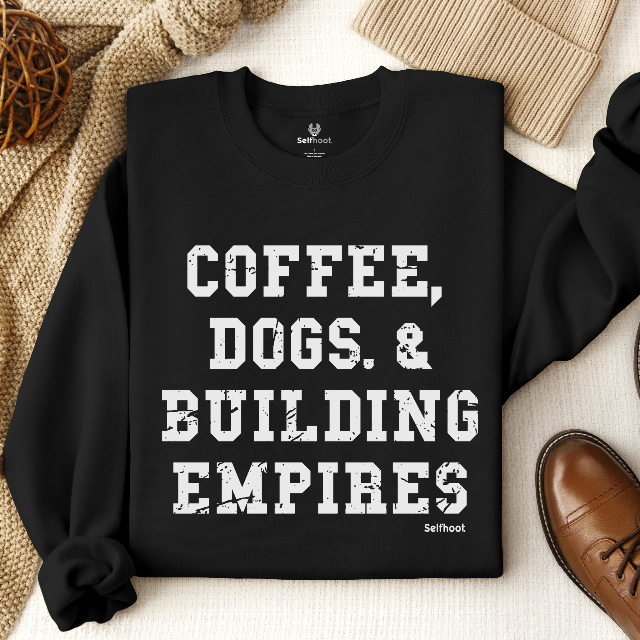 Coffee, Dogs, & Building Empires Premium Sweatshirt